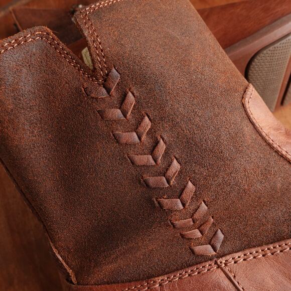 OluKai Boots WMS SZ 7 Brown Kaupili Short Leather Zip Ankle Southwest Casual NWT - Picture 14 of 16